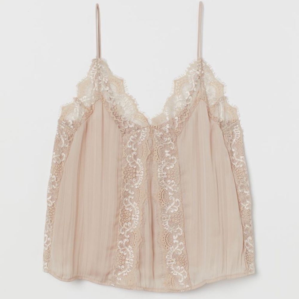 H&M Camisole Top with Lace (Light Beige)